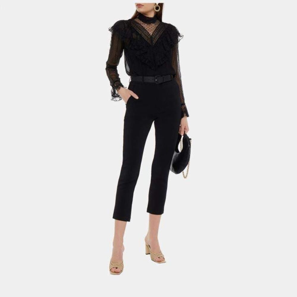 Zimmermann Stovepipe Black Crepe Trouser Dress Pants Size Medium